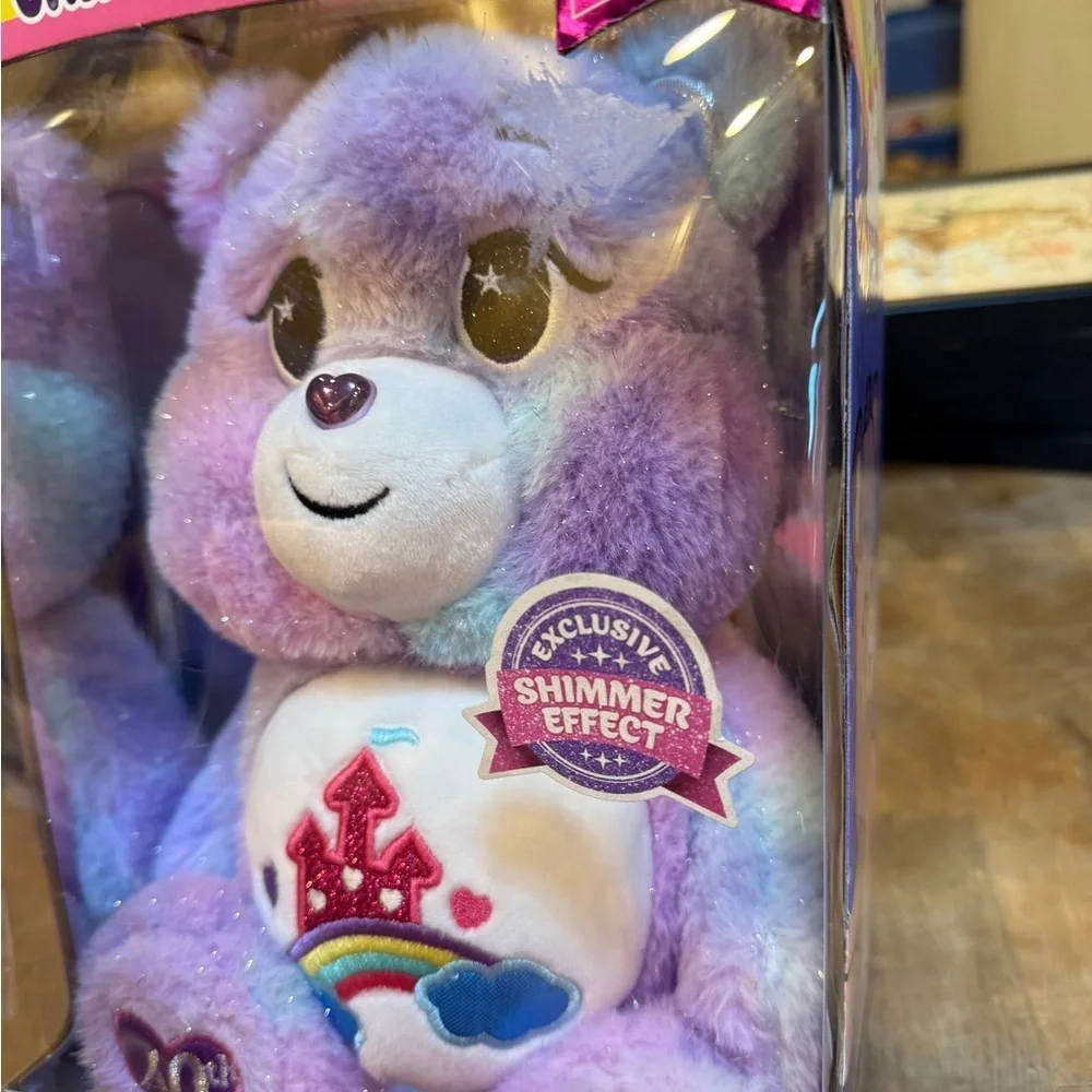 Care Bears Purple Shimmer Care-A-Lot Bear Plush 40th Special Collectors Edition